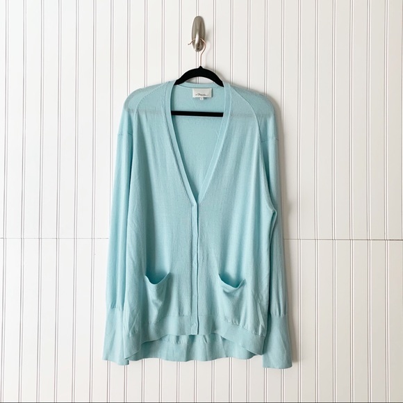 Phillip Lim Light Blue Wool Cashmere Cardigan - Picture 1 of 5
